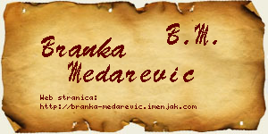 Branka Medarević vizit kartica